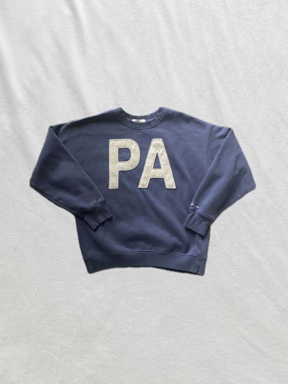 Navy Blue 'PA' Pennsylvania State patchwork Crewneck Sweater